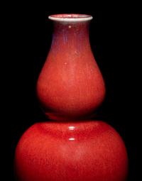 Two Chinese Monochrome Glazed Double Gourd-Form Vases