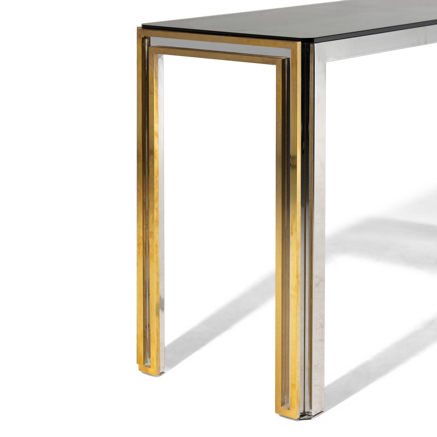 Chrome and Brass Console Table