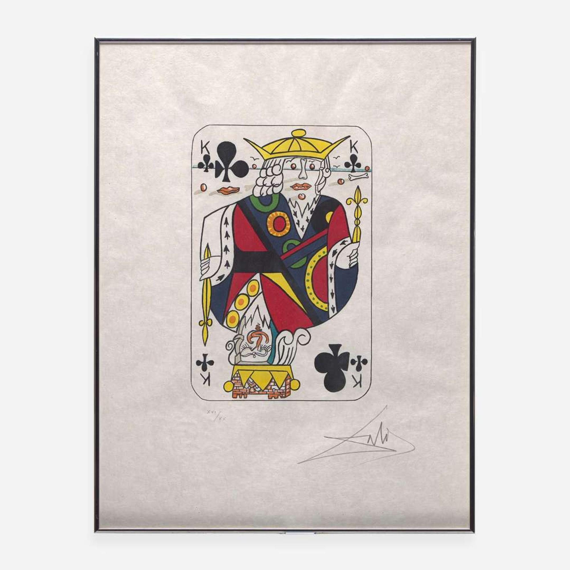Salvador Dalí (Spanish, 1904-1989) Playing Cards (Ace, King, Queen and Jack of Clubs)