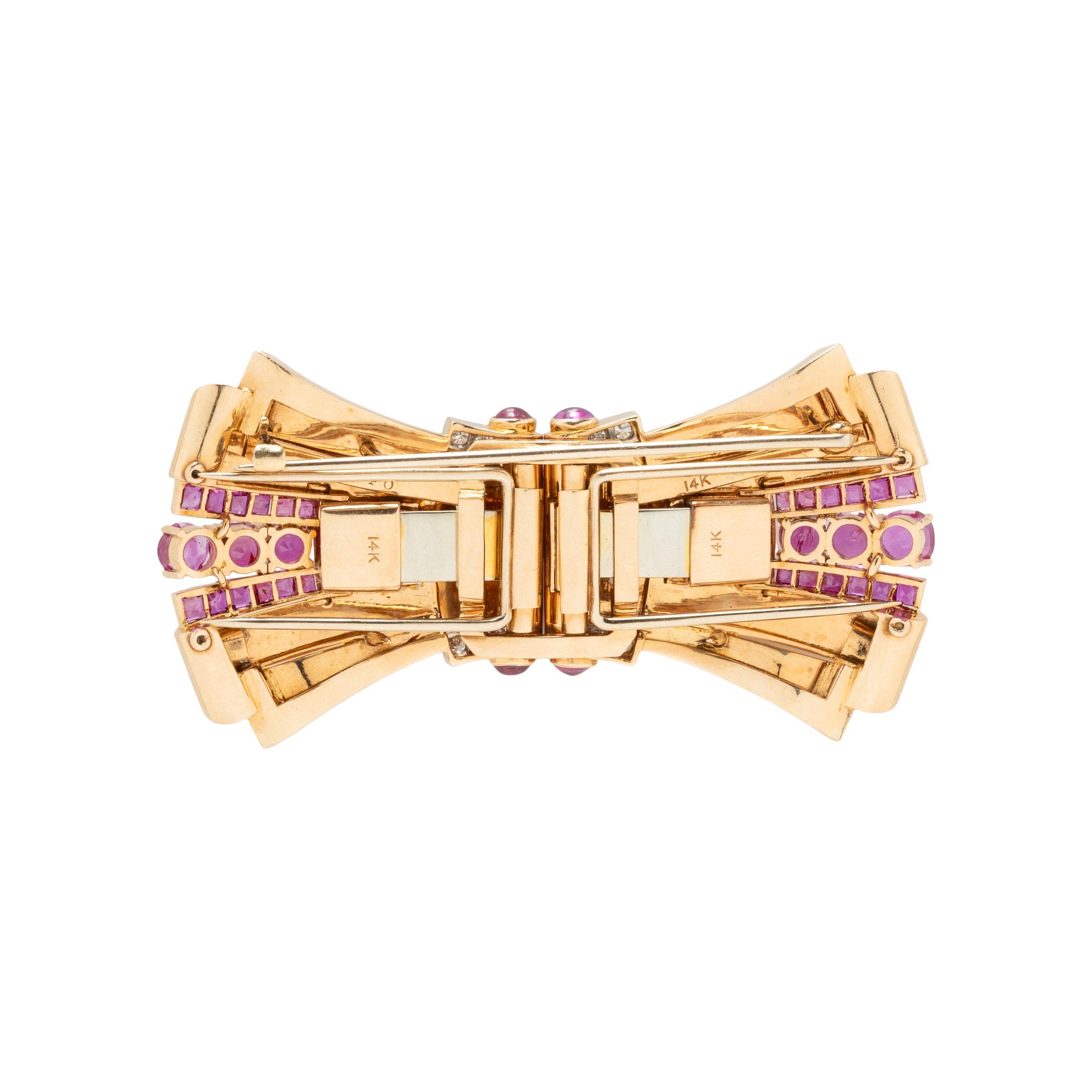 RETRO, ROSE GOLD, RUBY, AND DIAMOND CONVERTIBLE DRESS CLIPS