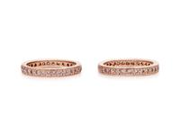 PAIR OF PINK DIAMOND AND ROSE GOLD ETERNITY BANDS