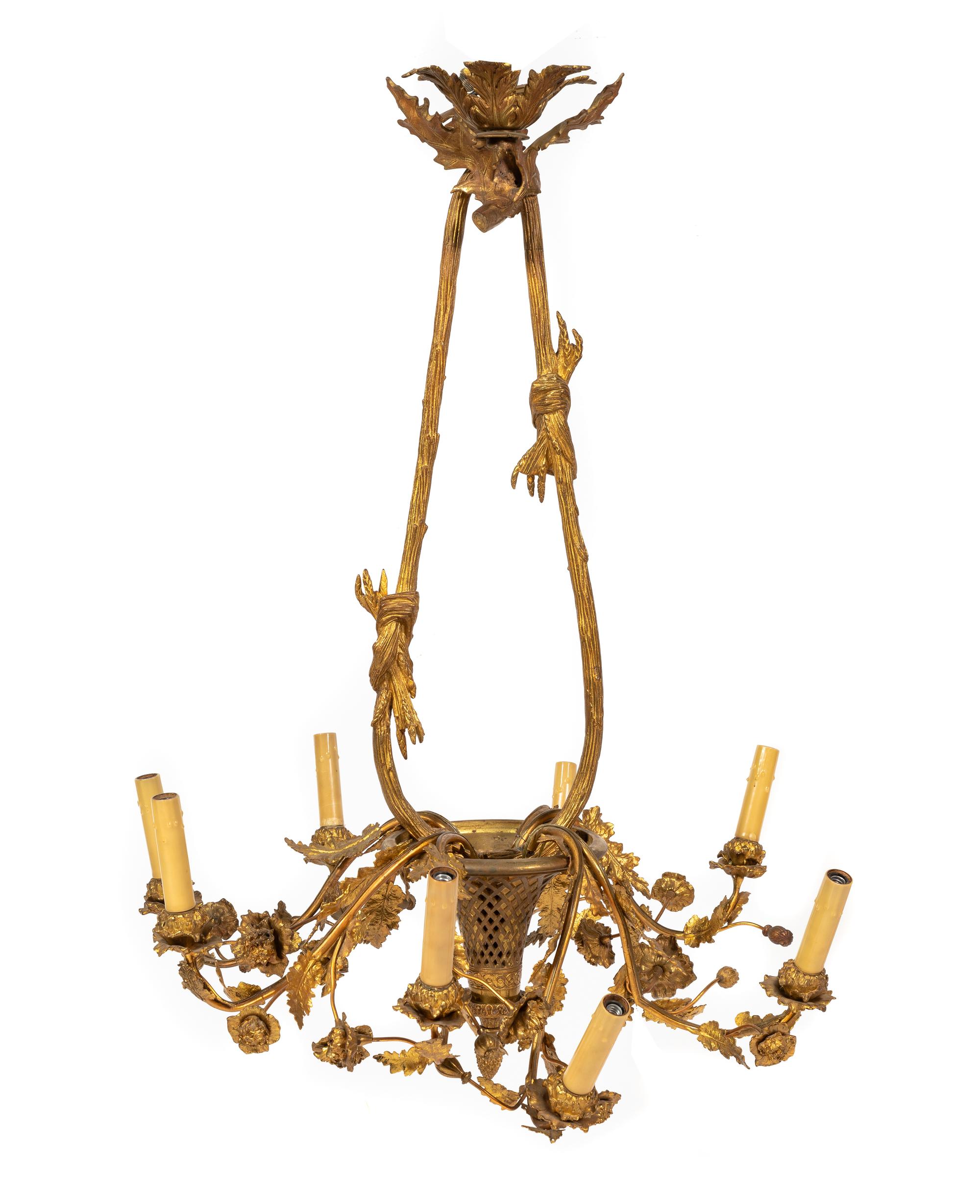 A French Gilt Bronze Eight-Light Chandelier