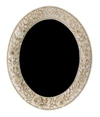 A Belleek Flowered Mirror, Height 15 3/4 x width 13 inches.
