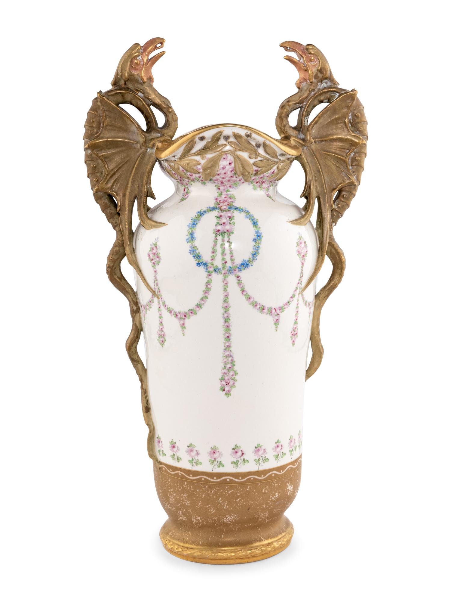 An Amphora (Reissner, Stellmacher and Kessel) Earthenware 'Dragon' Vase