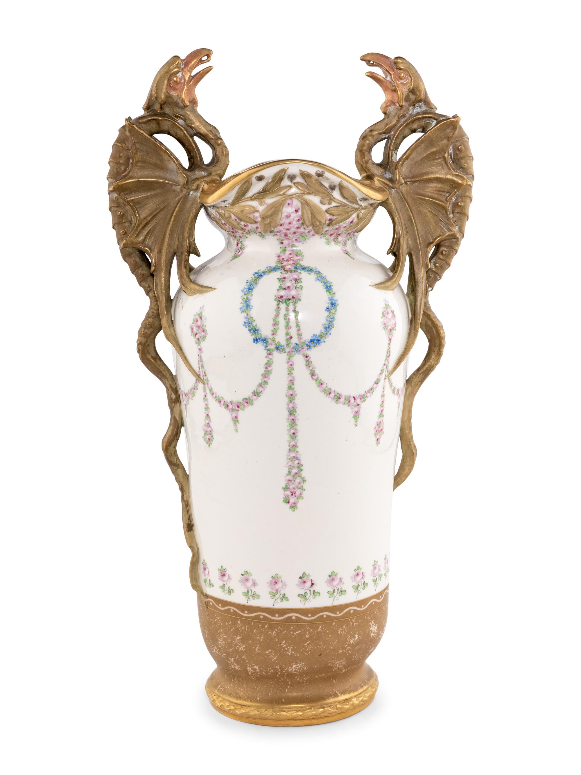 An Amphora (Reissner, Stellmacher and Kessel) Earthenware 'Dragon' Vase