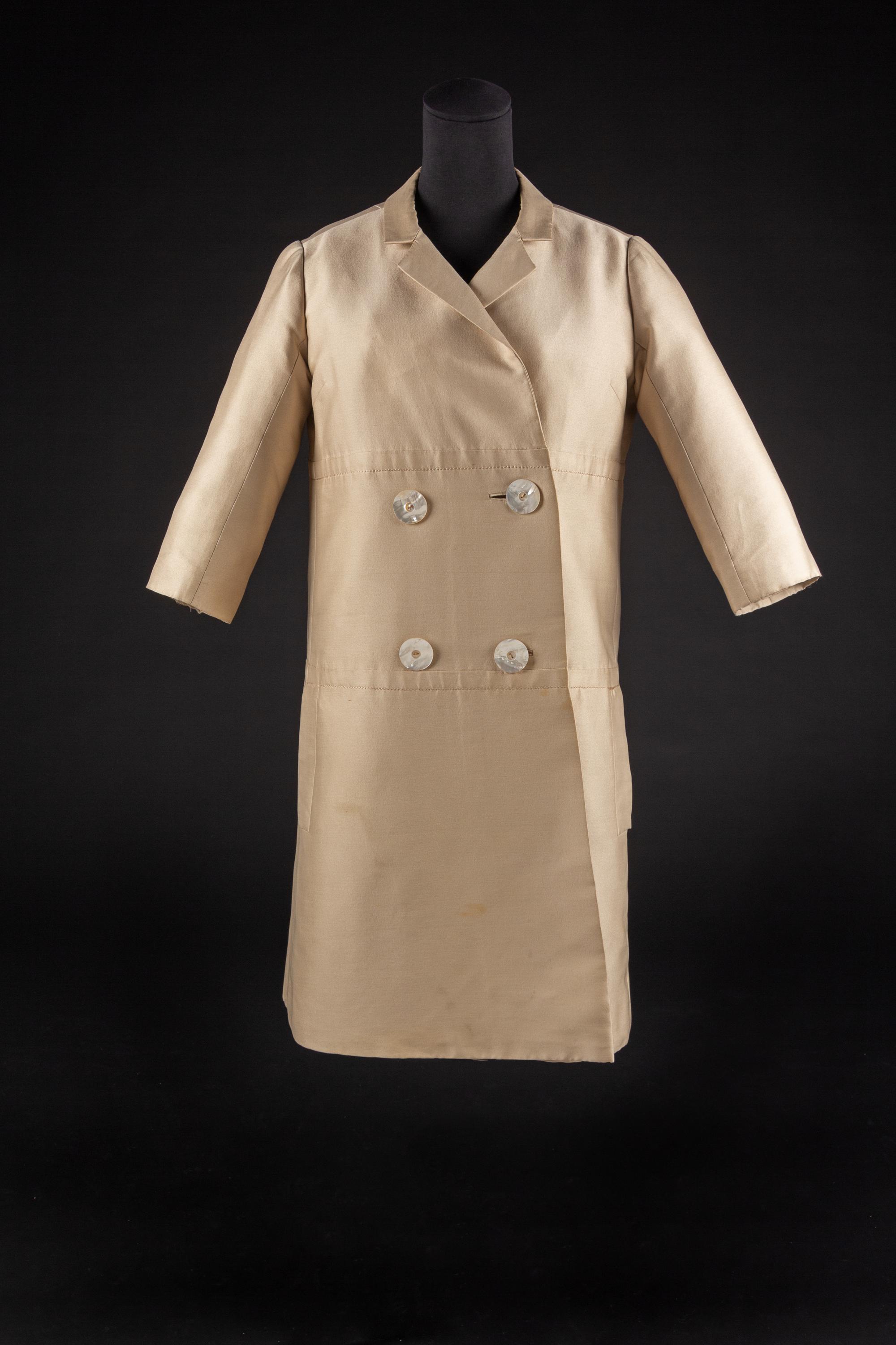 Christian Dior by Marc Bohan Haute Couture Coat, Spring-Summer 1961 — Worn by Dame Olivia de Havilland in "A Gift of Time" with Henry Fonda which opened at the Ethel Barrymore Theatre on Broadway on February 22, 1962.
