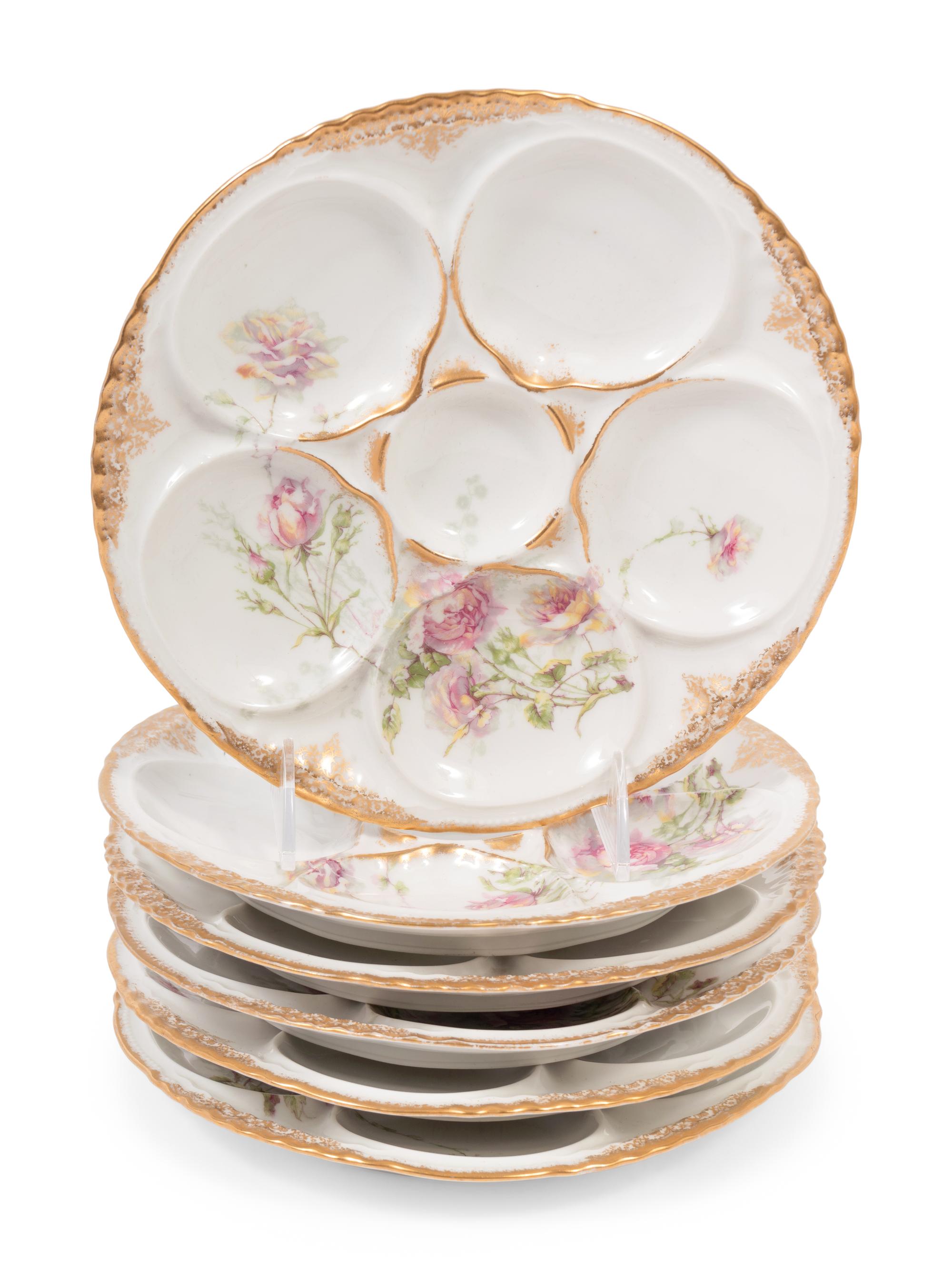 A Set of Six Theodore Haviland Limoges Porcelain Oyster Plates