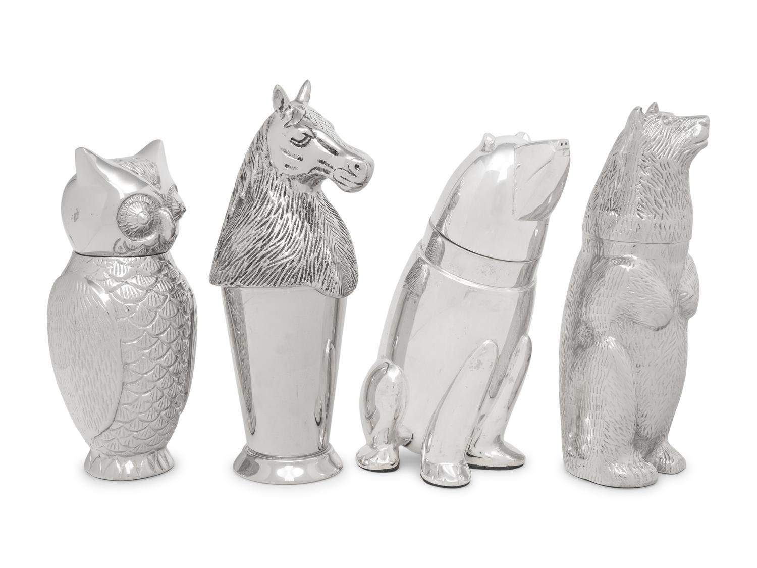 Four Animal-Form Cocktail Shakers