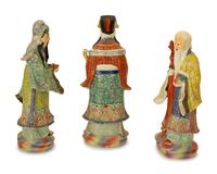 Three Chinese Porcelain Scholar Figures
