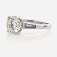 A Platinum and Diamond Ring 1.84 Carat Round Brilliant-Cut Diamond, GIA Certified