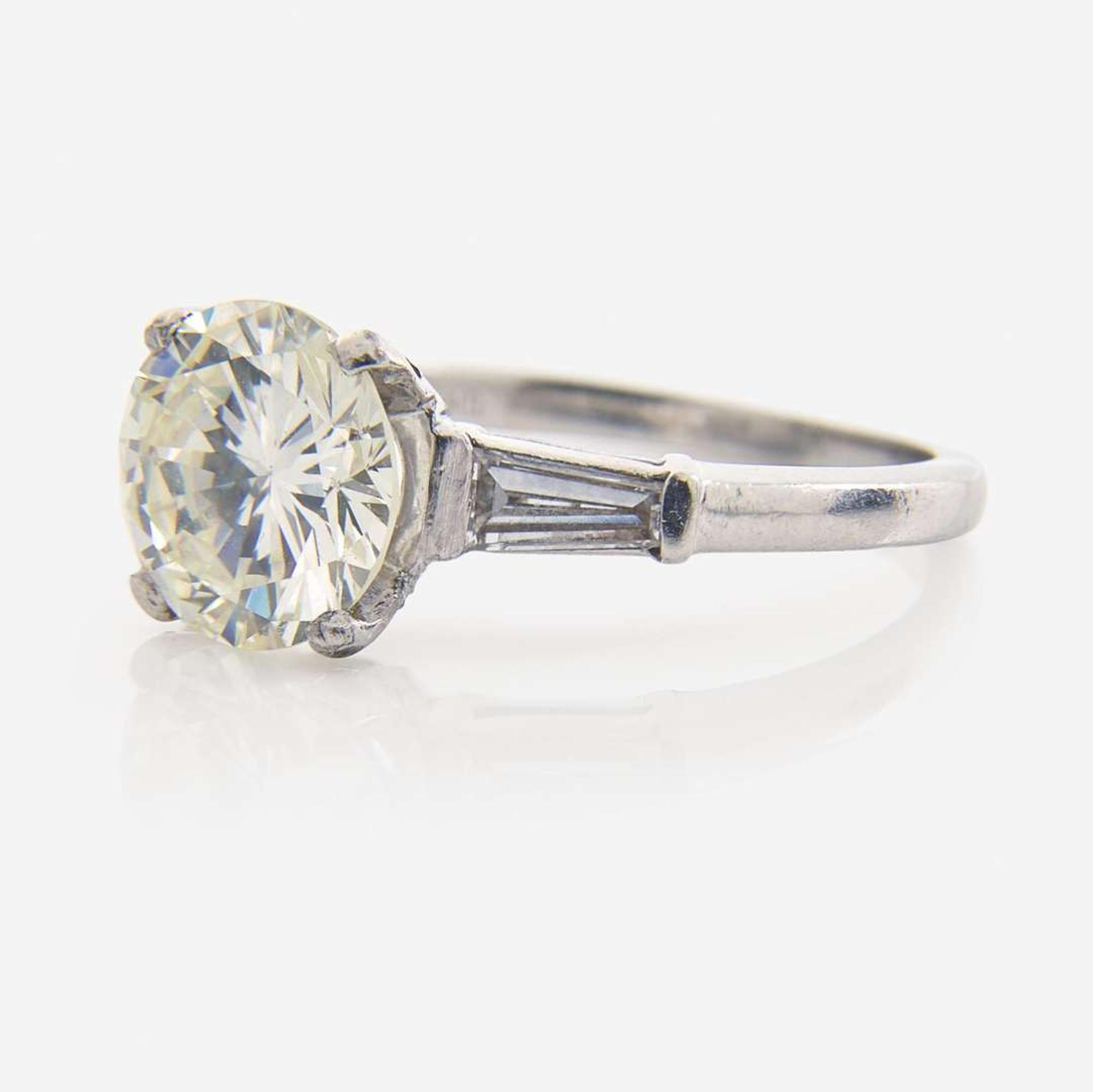 A Platinum and Diamond Ring 1.84 Carat Round Brilliant-Cut Diamond, GIA Certified