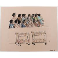 Joan Andrew, Washington Post and CNN Sketch Artist, 16 Original Sketches Documenting the 1980 Trial of Felt "Deep Throat" and Miller, Incl. Nixon and Protestors