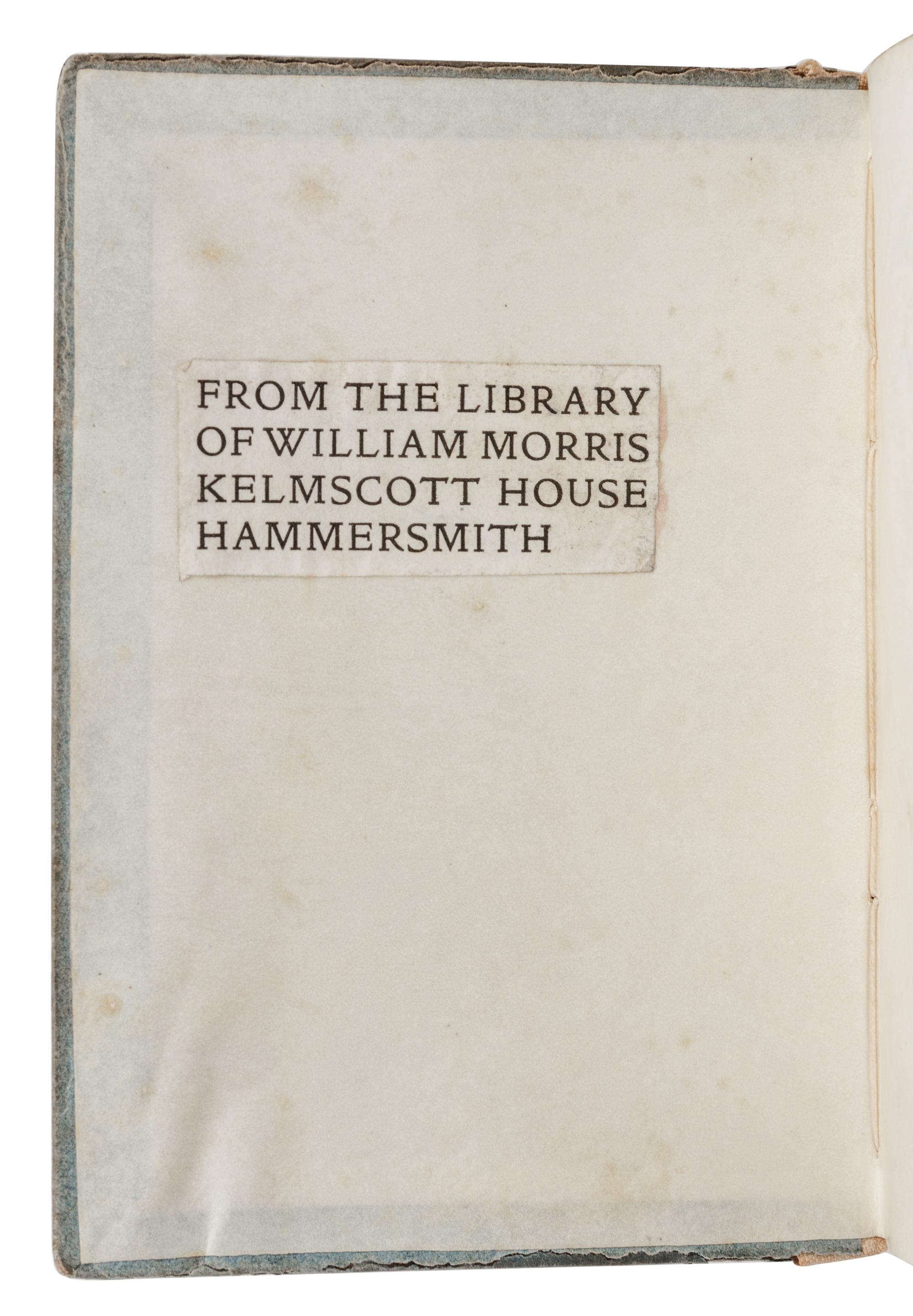 [MORRIS, William, his copy] -- [KELMSCOTT PRESS]. MORRIS, William (1834-1896). Gothic Architecture: A Lecture for the Arts and Crafts Exhibition Society . Hammersmith: The Kelmscott Press, 1893.