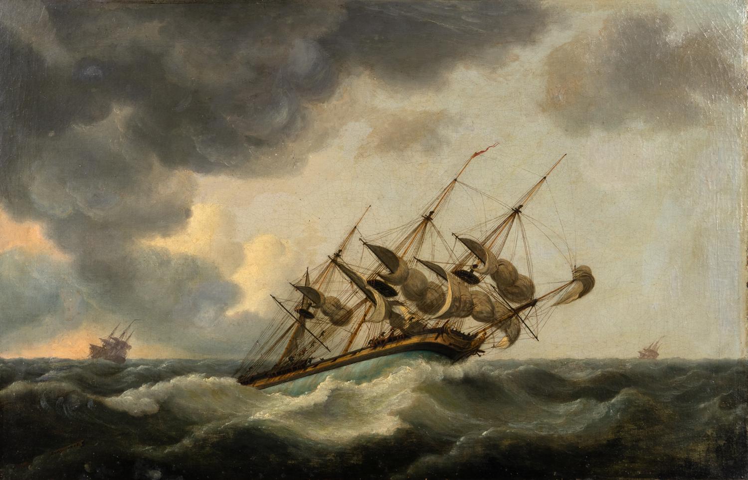 Three Ships in Rough Seas