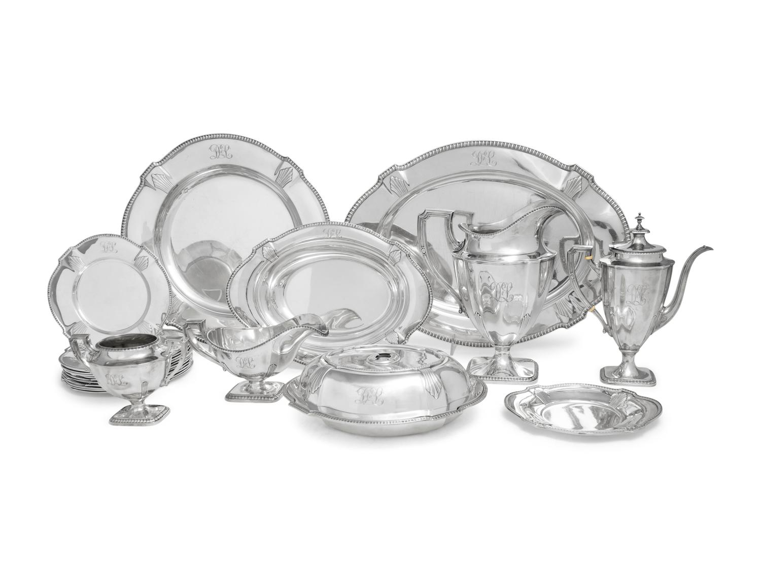 An American Silver St. George Table Service