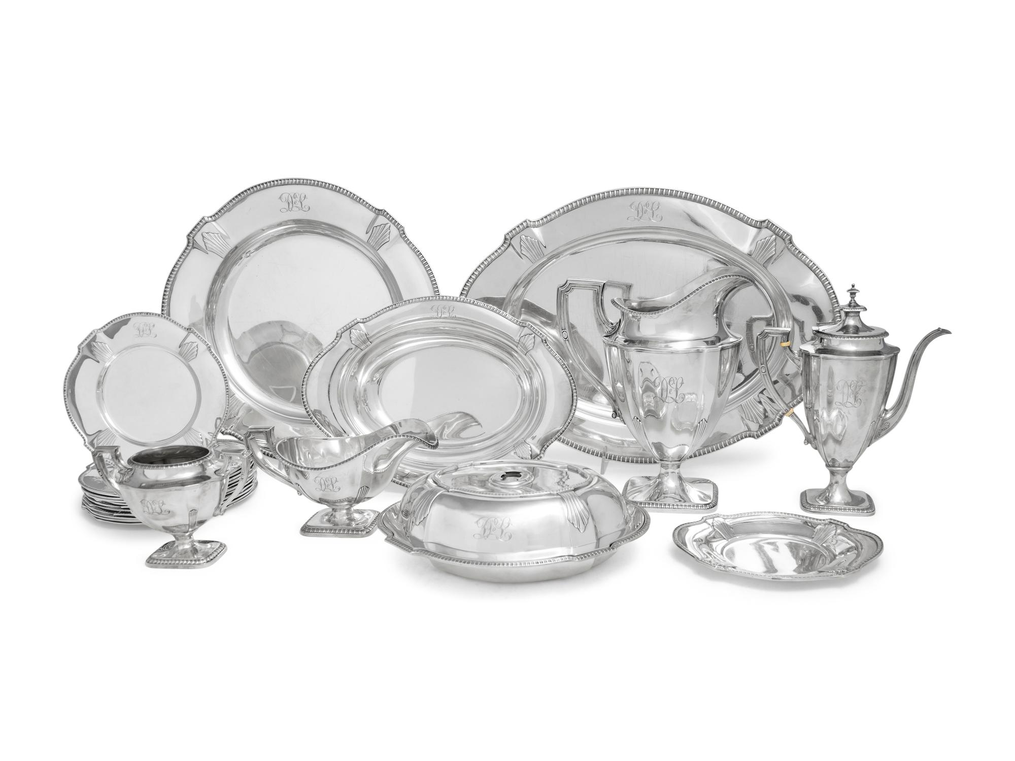 An American Silver St. George Table Service