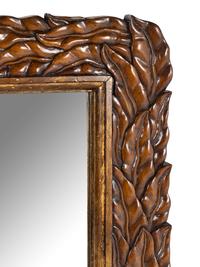 A Contemporary Leaf-Carved Mirror