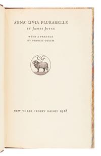 JOYCE, James. Anna Livia Plurabelle. New York: Crosby Gage, 1928.