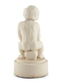 A White-Glazed Terra Cotta Fountain Figure