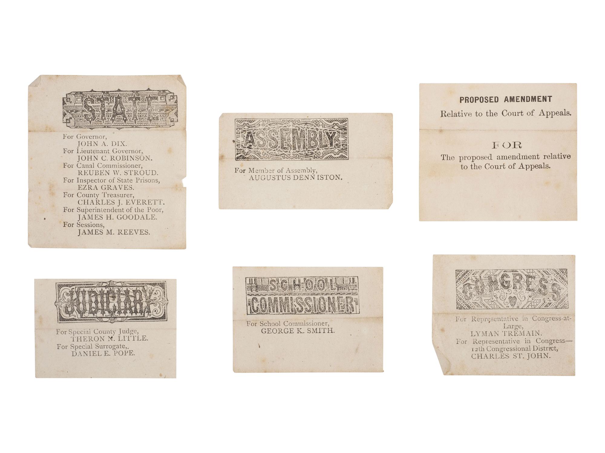 [DOUGLASS, Frederick (1818-1895)]. New York Republican Electoral College ticket for 1872 featuring Frederick Douglass's name at top.