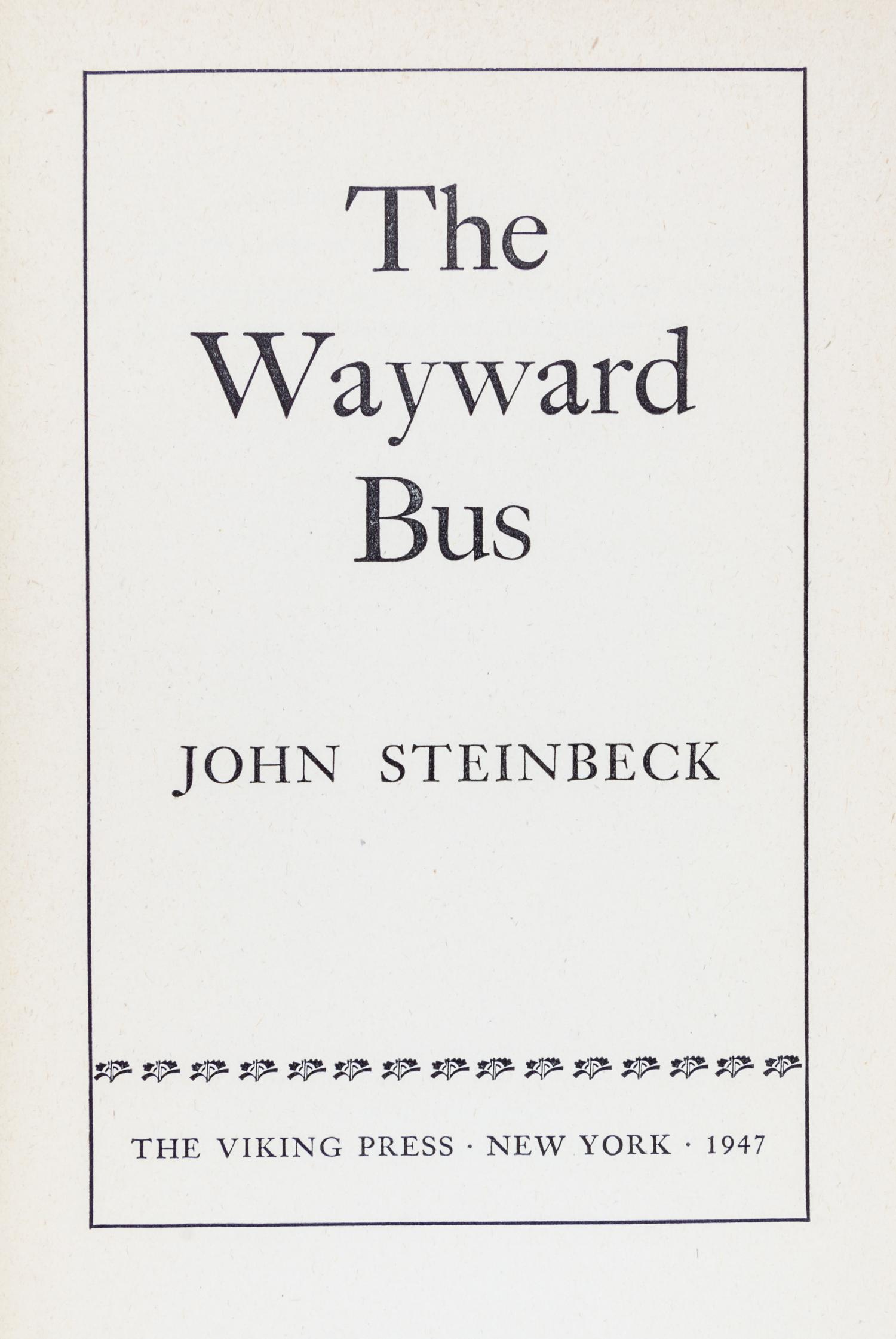 STEINBECK, JOHN. Three first editions.