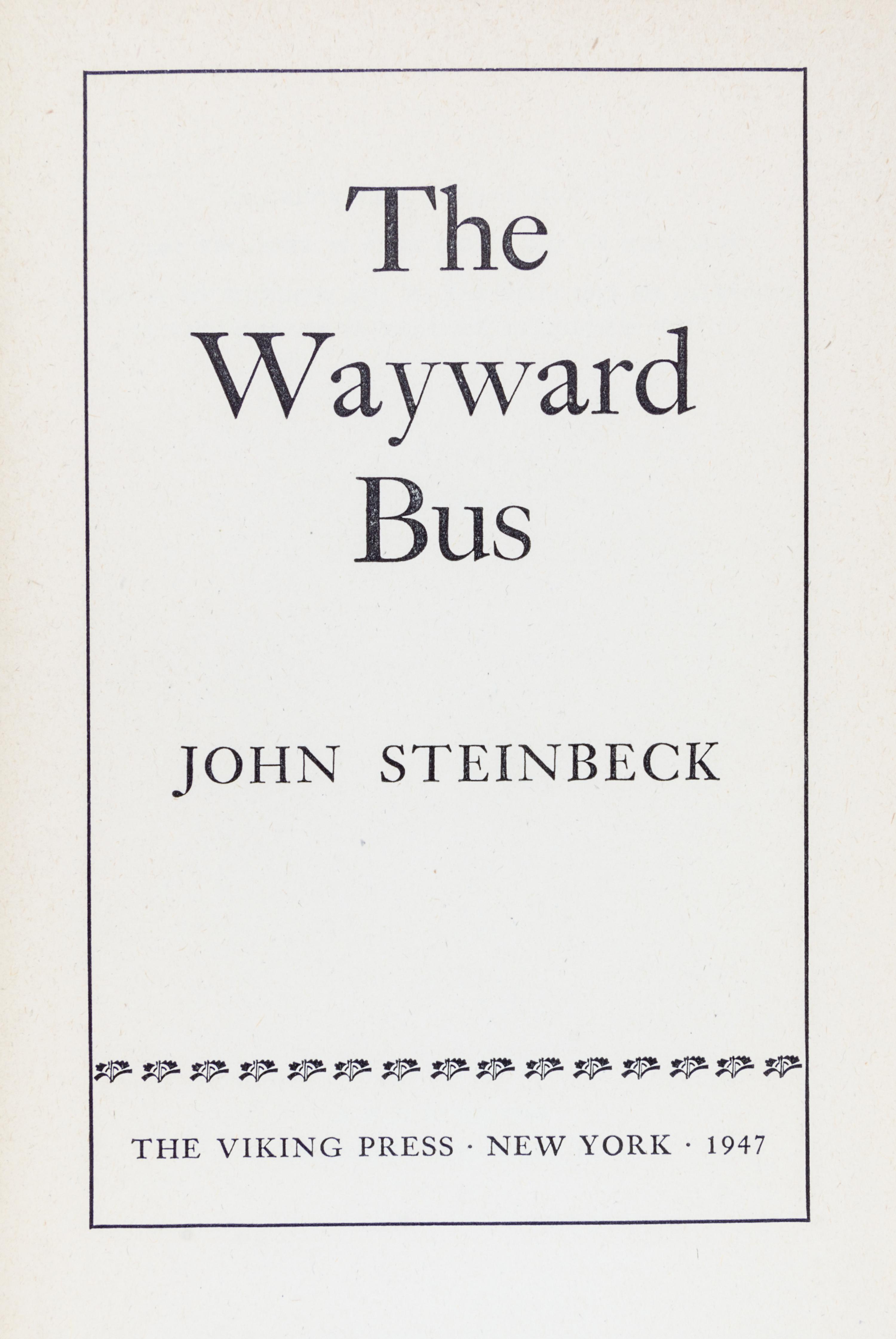 STEINBECK, JOHN. Three first editions.
