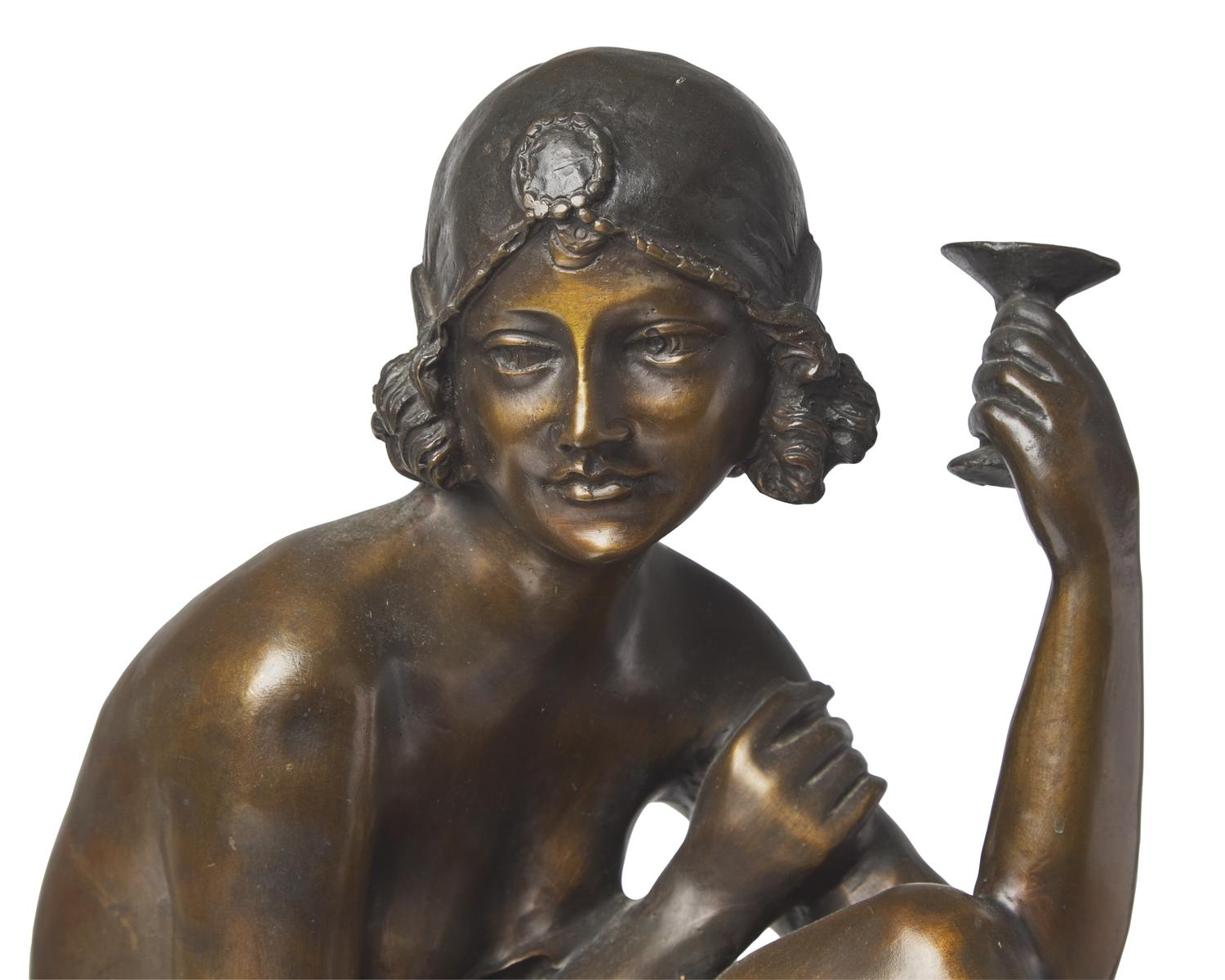 Art Deco Bronze of a Seated Lady