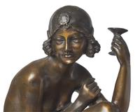 Art Deco Bronze of a Seated Lady