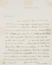 WEBSTER, Daniel (1782-1852). Autographed letter signed ("D. Webster") as Senator, to Mr. March. Boston, 13 November 1830.