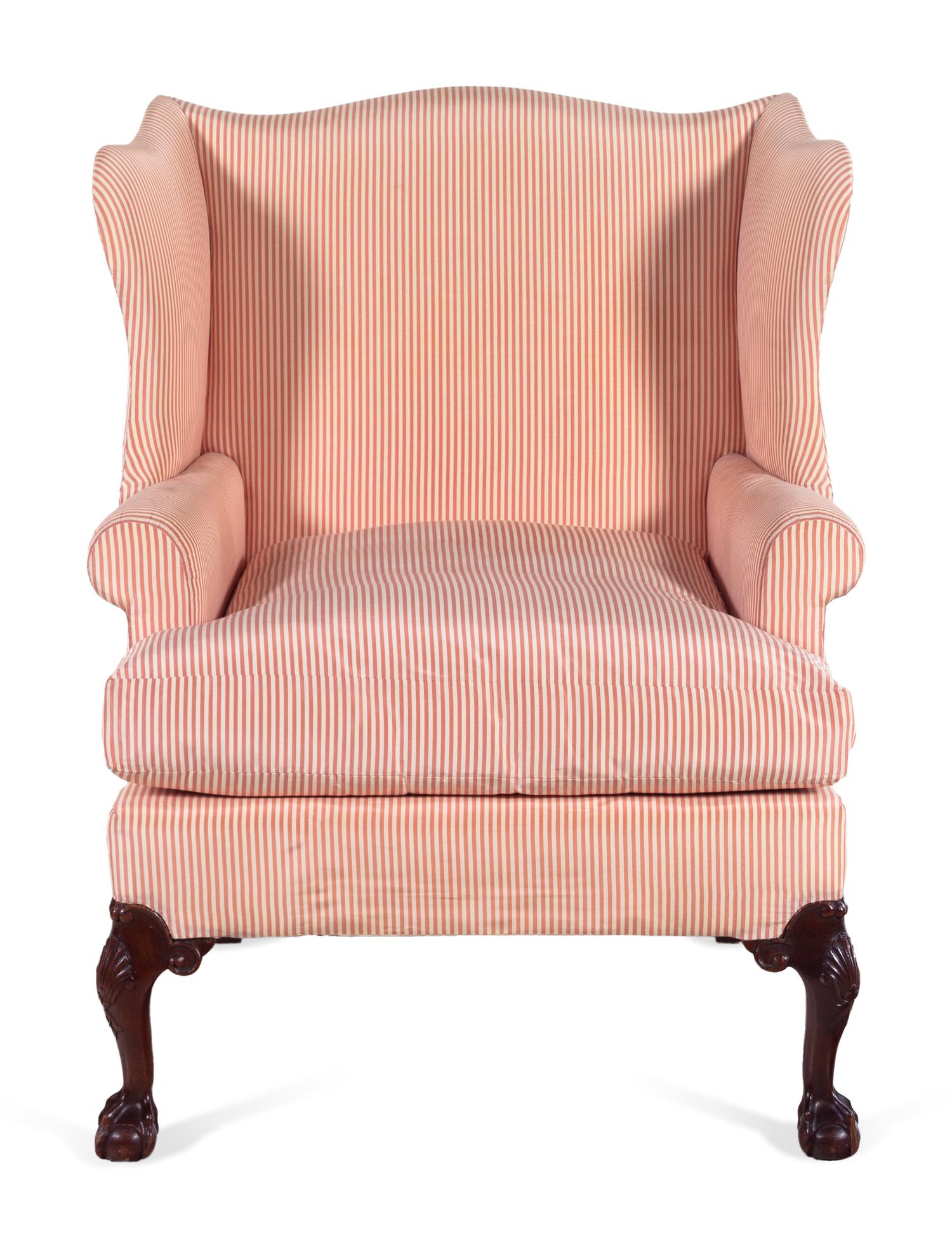 A George II Style Mahogany Wingback Armchair