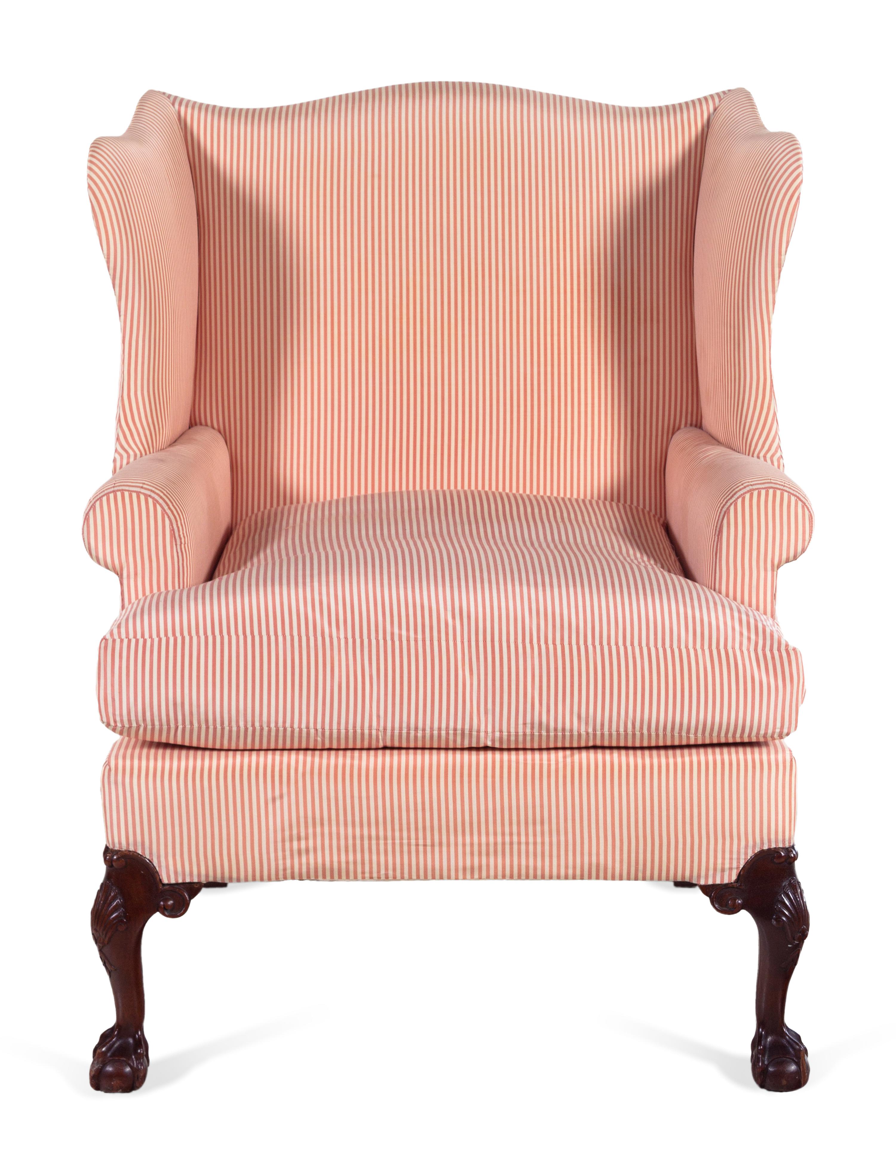 A George II Style Mahogany Wingback Armchair