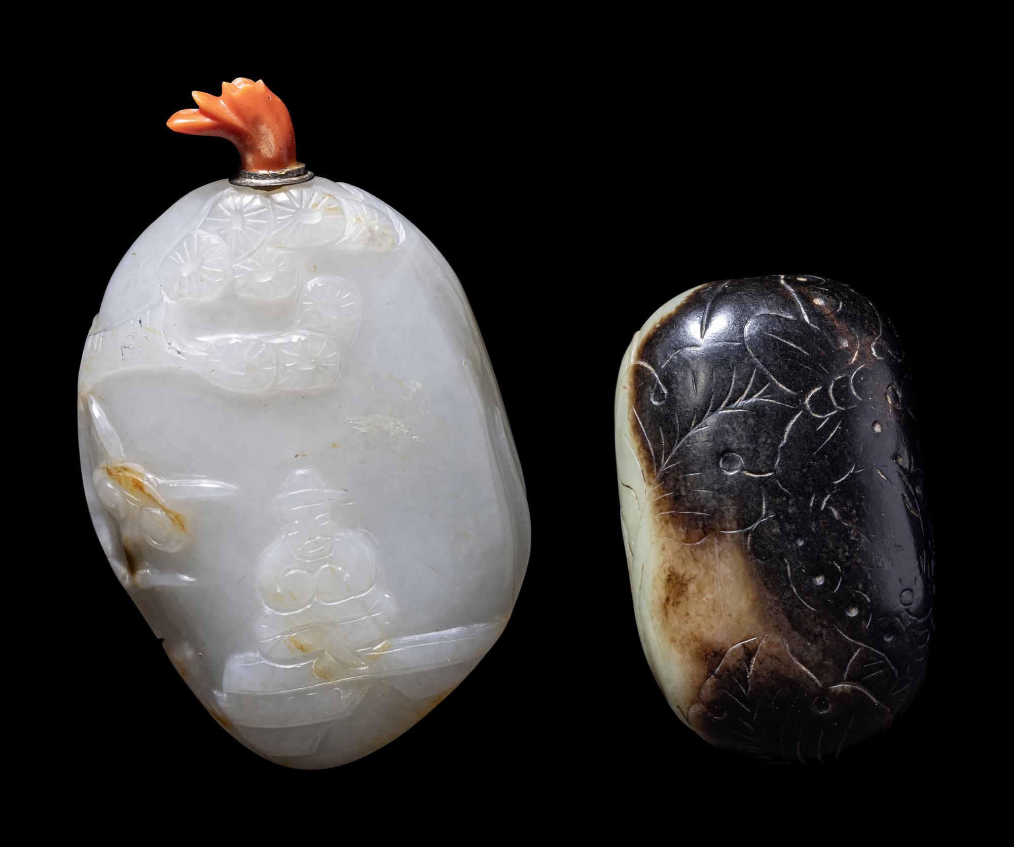 Two Chinese Jade Snuff Bottles
