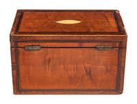 A George III Mahogany and Satinwood Tea Caddy