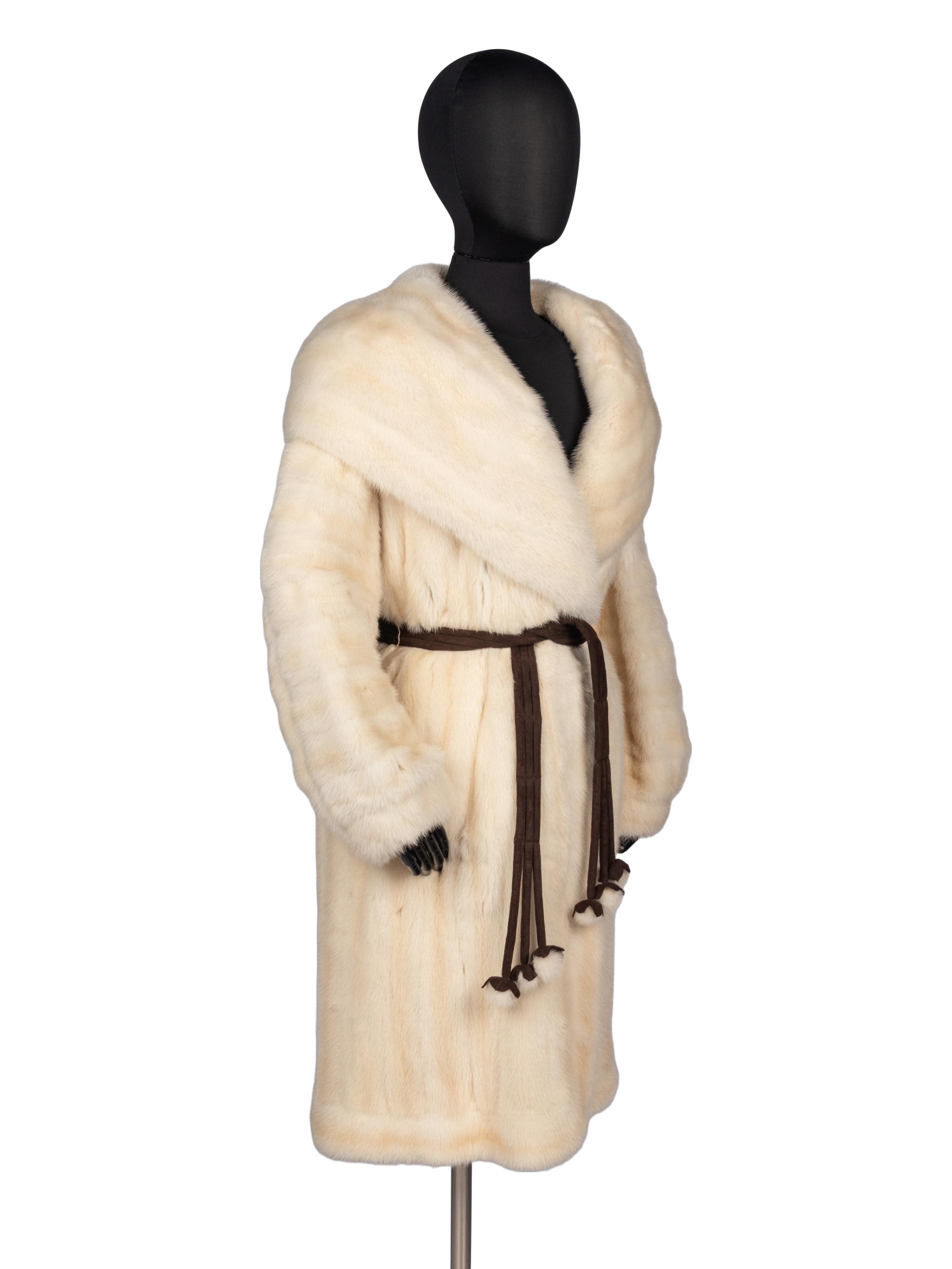 Fendi White Mink Coat