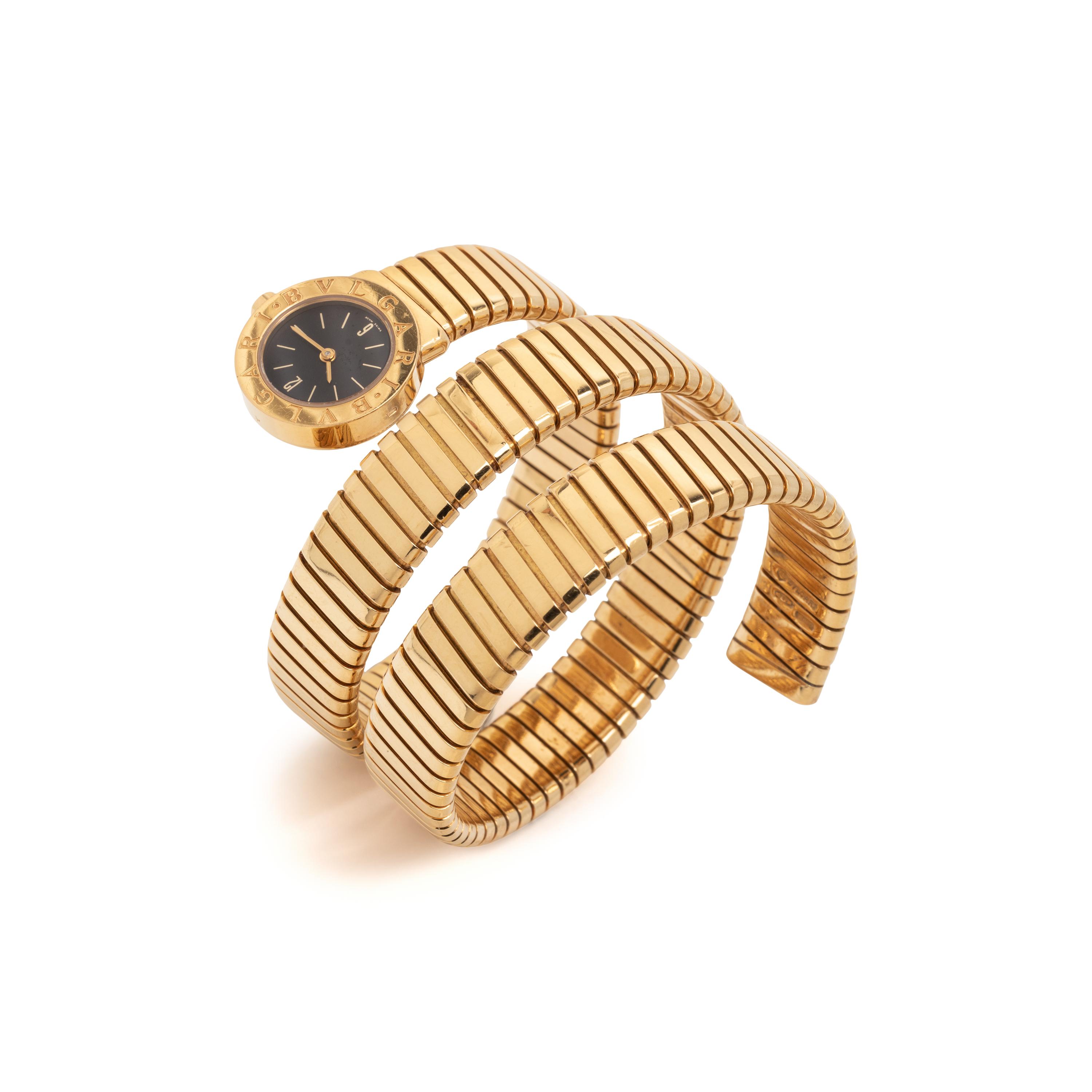 BULGARI, YELLOW GOLD 'SERPENTI' TUBOGAS WATCH