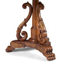A Pair of Regency Style Parcel-Gilt Pine and Stone-Top Side Tables