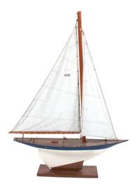 Two Painted Wood Boat Models Height of first 41 3/4 inches.