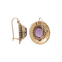 AMETHYST AND SEED PEARL EARRINGS
