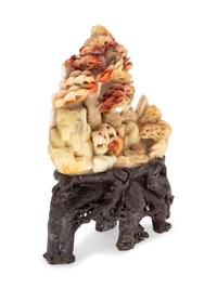 A Chinese Carved Soapstone Group
