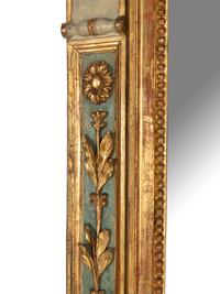 An Italian Neoclassical Painted and Parcel Gilt Pier Mirror
