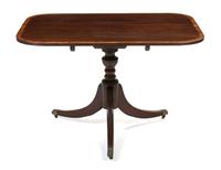 A George III Style Mahogany Breakfast Table, Height 30 x width 46 x depth 34 1/2 inches.