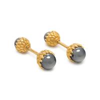 TIFFANY & CO., SCHLUMBERGER, YELLOW GOLD AND HEMATITE CUFFLINKS
