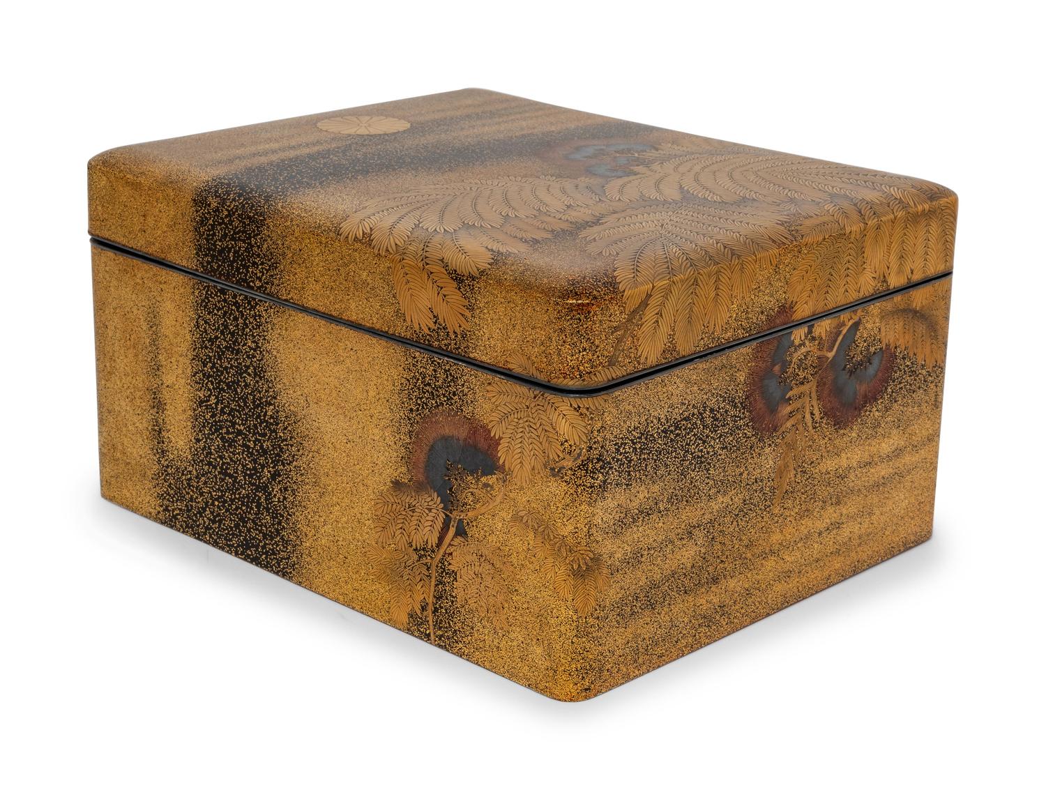 A Japanese Gilt and Polychrome Lacquer Box