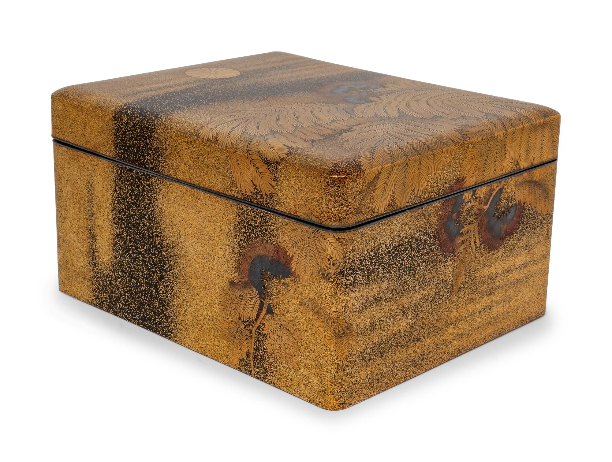 A Japanese Gilt and Polychrome Lacquer Box