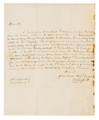 SCOTT, Walter, Sir (1771-1832). Autograph letter signed ("Walter Scott"), to Mr. Aylvin. Abotsford, Saturday, n.d.