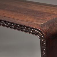 A Chinese Zitan and Hardwood Scroll-Form Altar Table — 紫檀及硬木夔龍紋下卷式小條案
