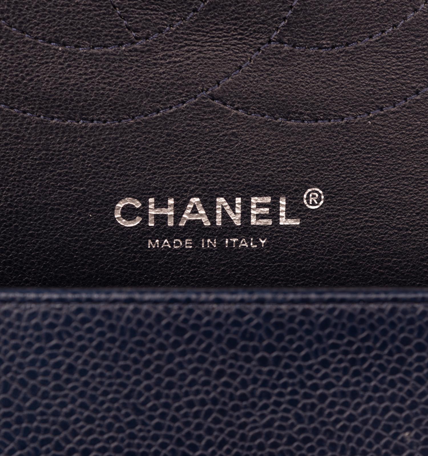 Chanel Navy Caviar Leather Flap Bag, 2011