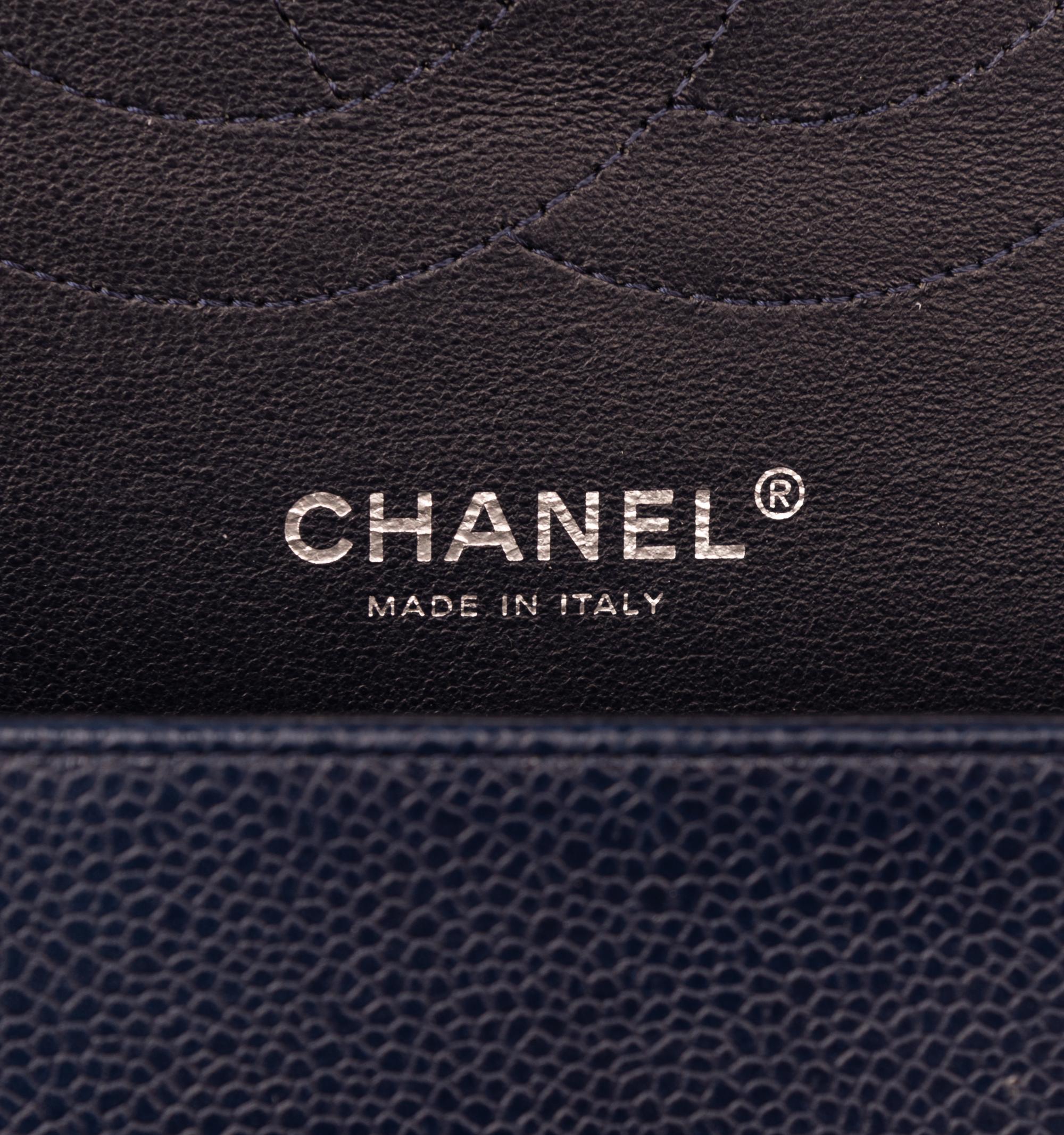 Chanel Navy Caviar Leather Flap Bag, 2011