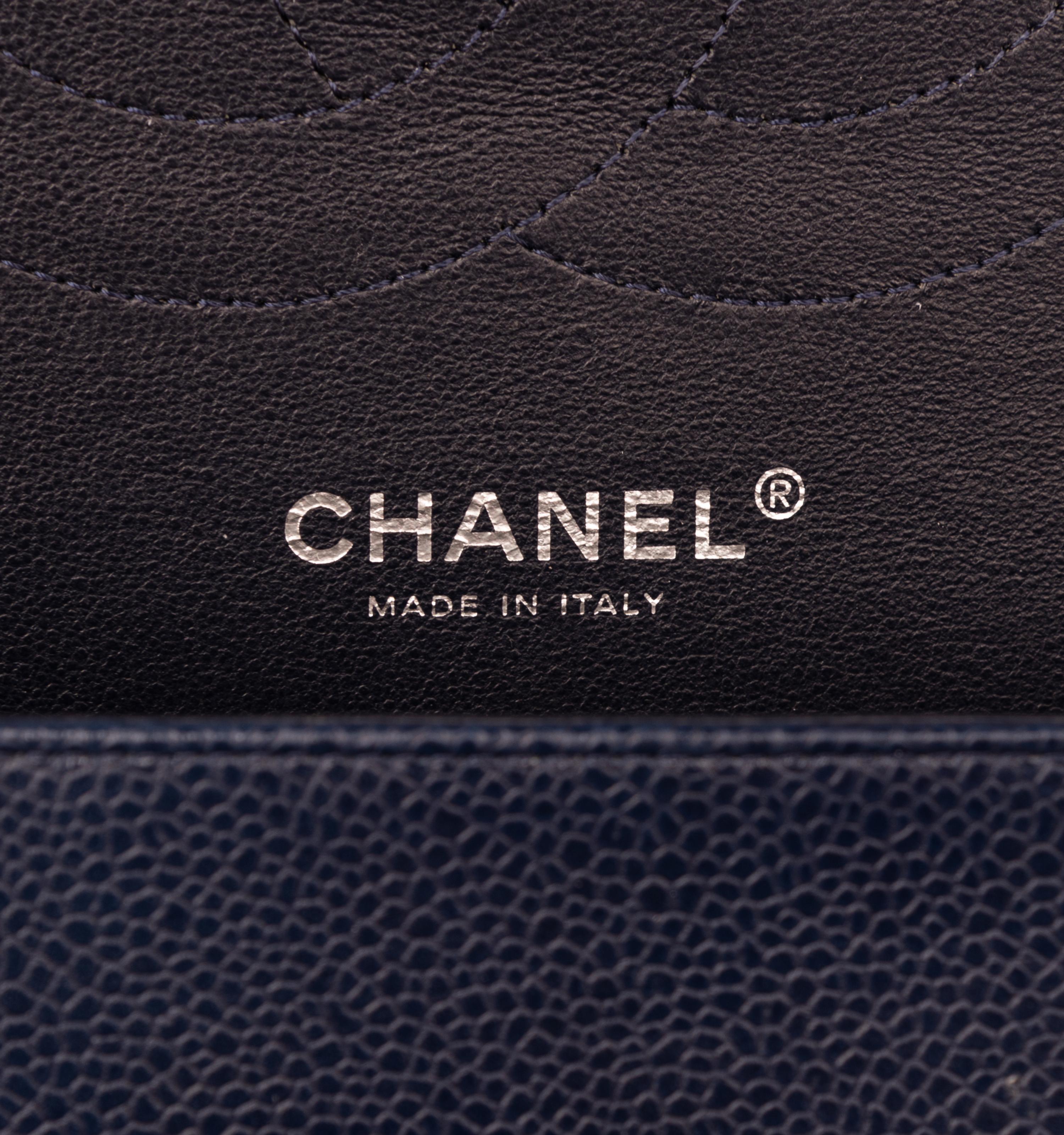 Chanel Navy Caviar Leather Flap Bag, 2011