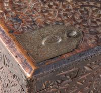 An Anglo-Indian Style Carved Teakwood Trunk